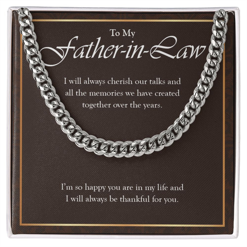 Will Always Cherish Our Talks cuban link chain silver front