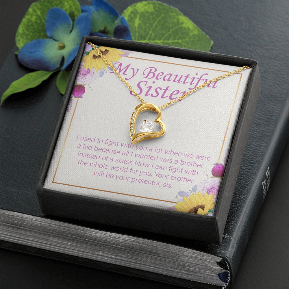 I will Be Your Protector forever love gold necklace front