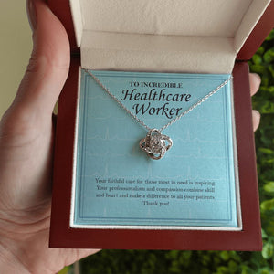 Your Faithful Care love knot necklace luxury led box hand holding