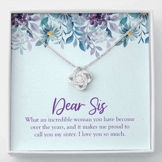 What An Incredible Woman love knot necklace front
