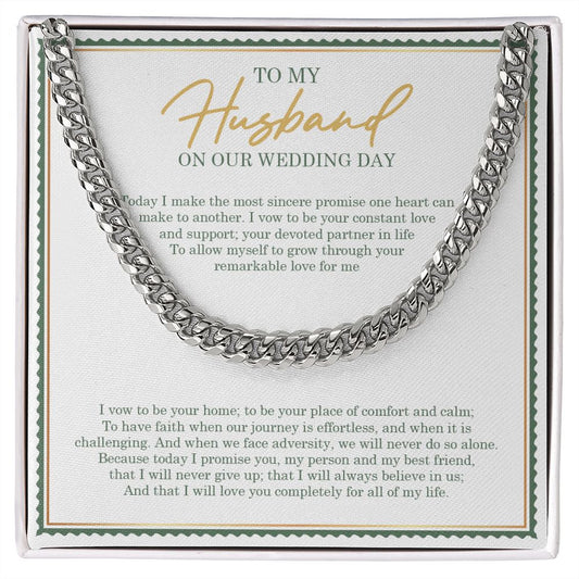 My Person My Bestfriend cuban link chain silver front