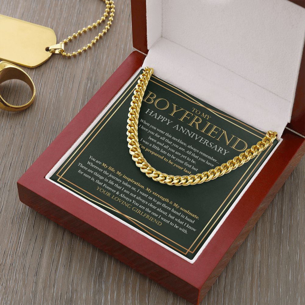 Forever And Always cuban link chain gold luxury led box