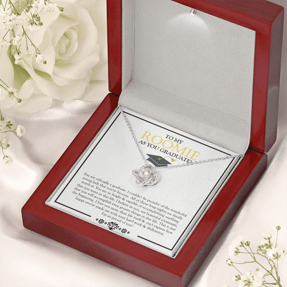 I Believe In You love knot necklace premium led mahogany wood box