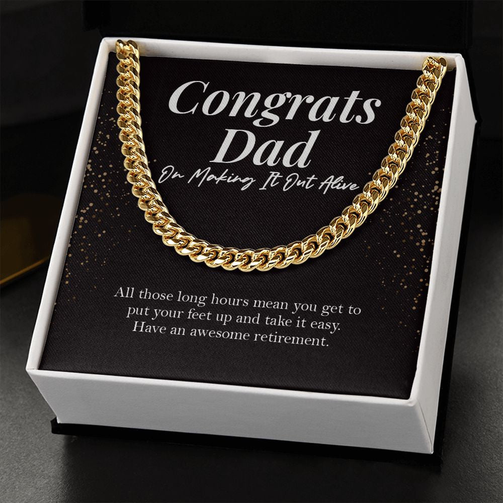 Making It Out Alive cuban link chain gold standard box
