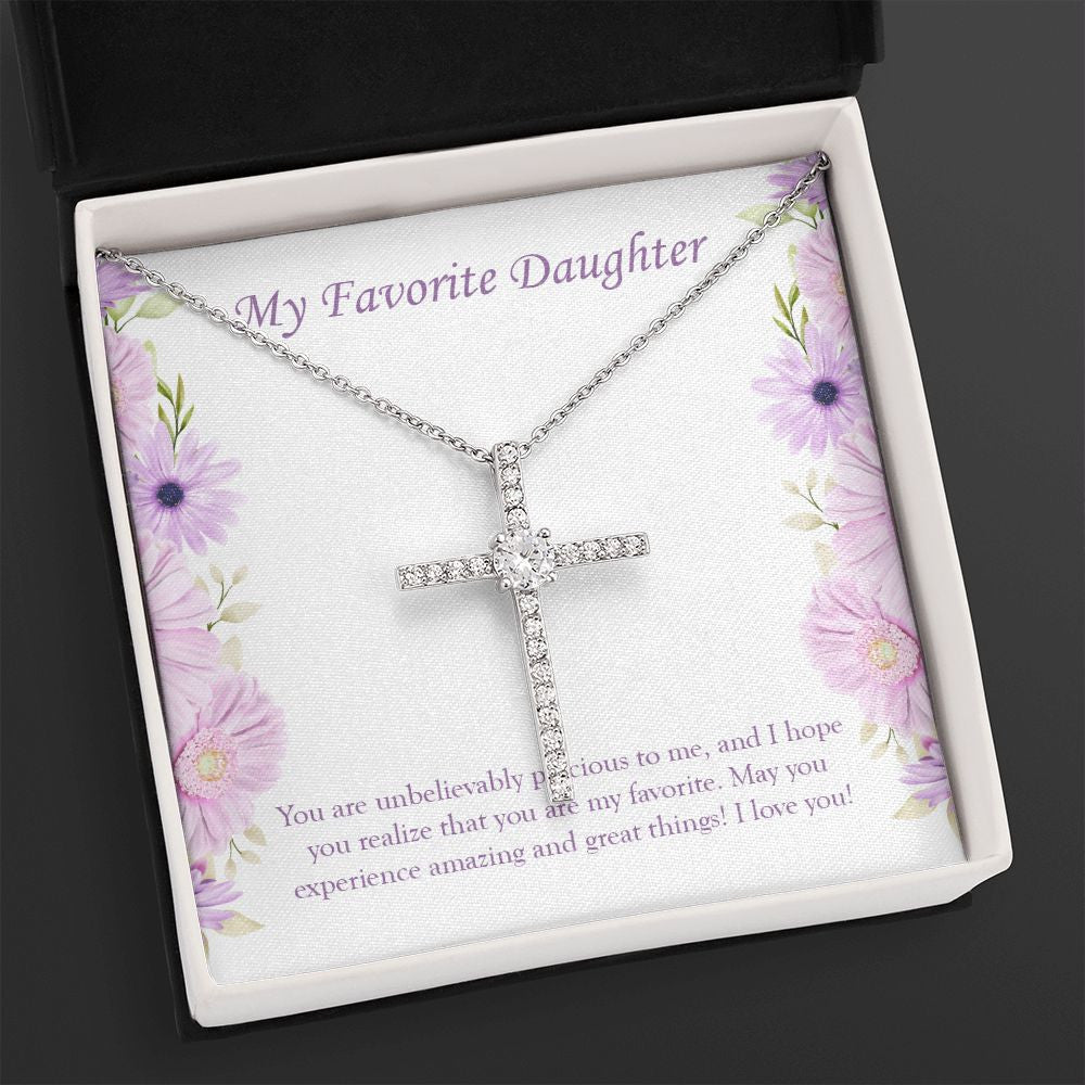 Unbelievably Precious To Me cz cross necklace close up