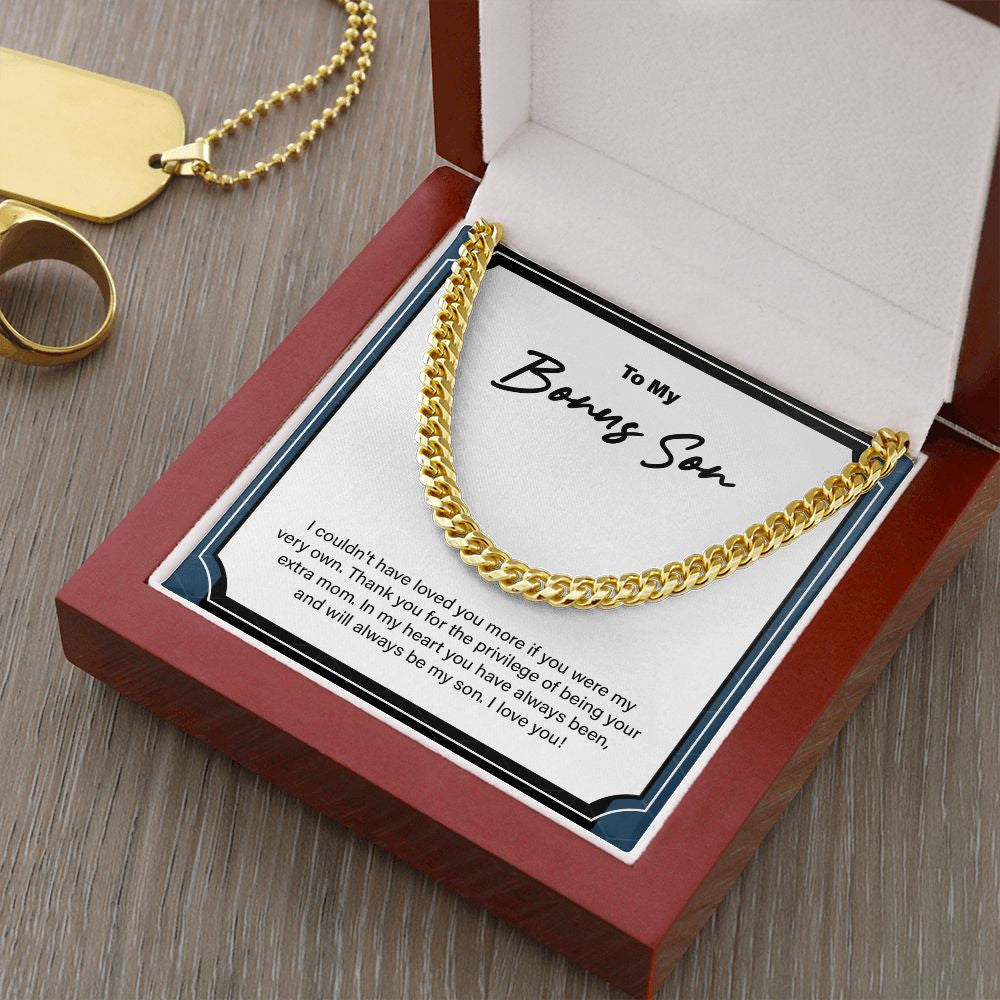 Privilege Of Being An Extra-Mom cuban link chain gold luxury led box