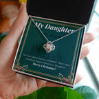 Kept Us Enchanted love knot necklace in hand