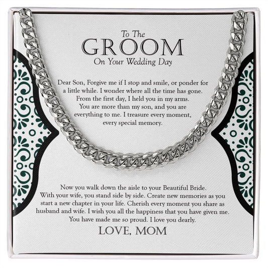 Time Has Gone cuban link chain silver front