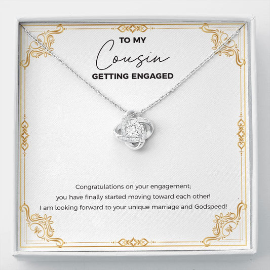 Finally Moving Each Other love knot necklace front