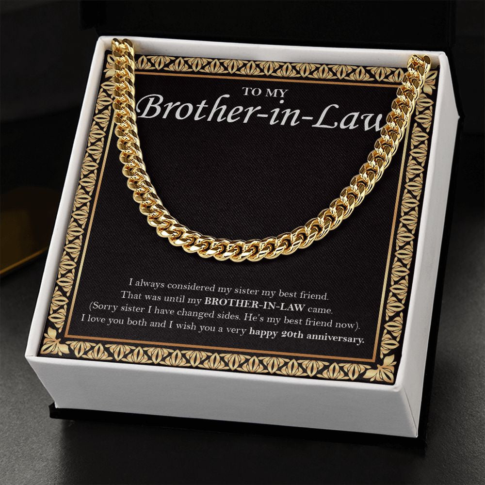 My Sister My Bestfriend cuban link chain gold standard box