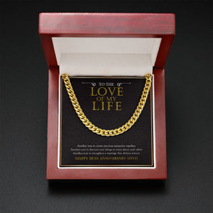 Another Year To Stengthen cuban link chain gold mahogany box led