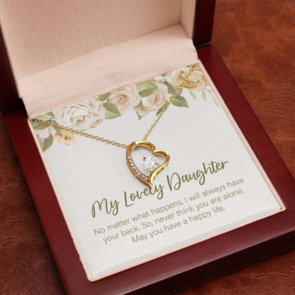 Always Have Your Back forever love gold pendant premium led mahogany wood box