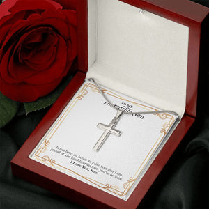 Kind-Hearted Man stainless steel cross luxury led box rose