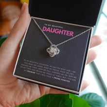 Load image into Gallery viewer, Friend Forever love knot necklace in hand
