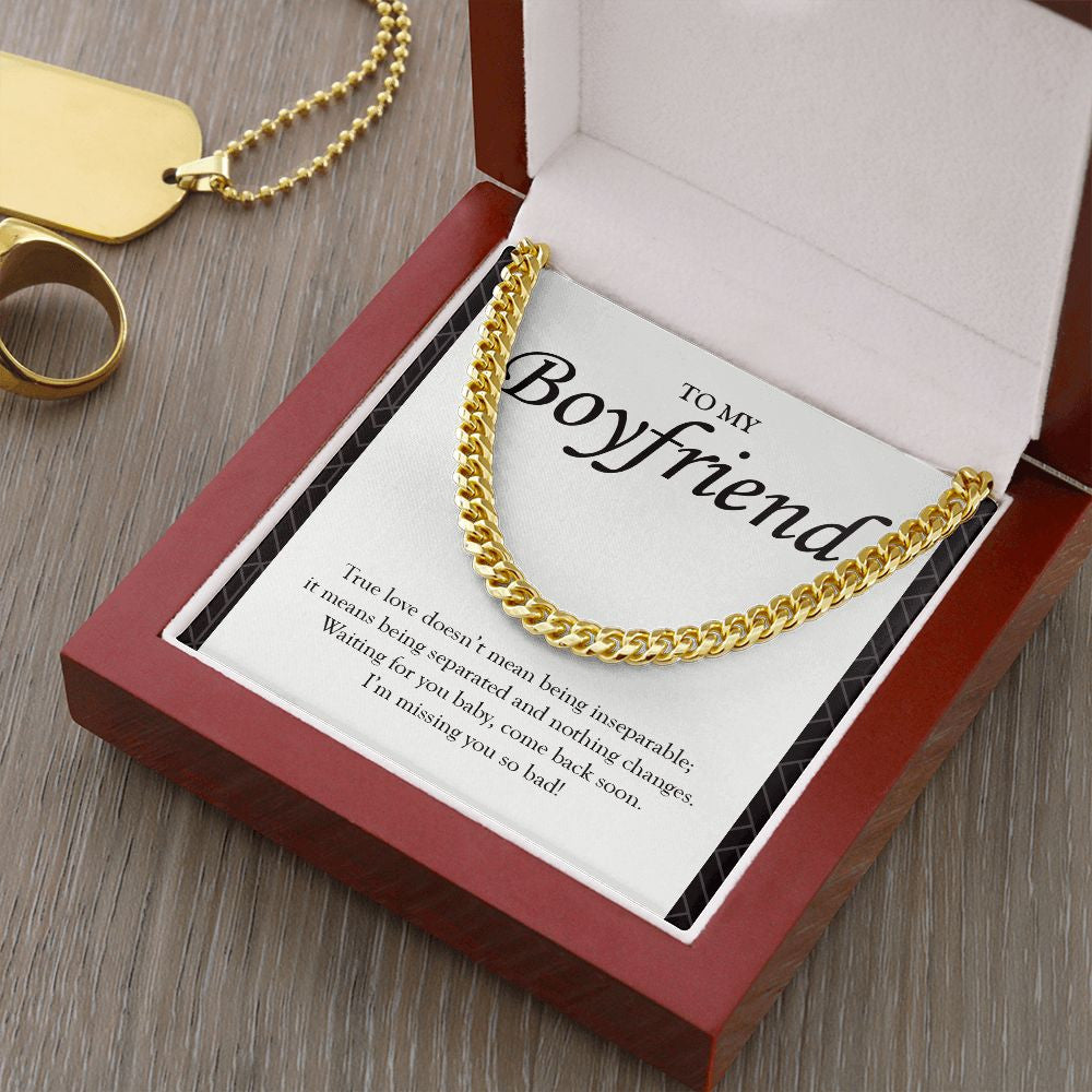 Doesn't Mean Being Inseparable cuban link chain gold luxury led box