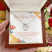 Load image into Gallery viewer, Rest of my life horseshoe necklace luxury led box hand holding
