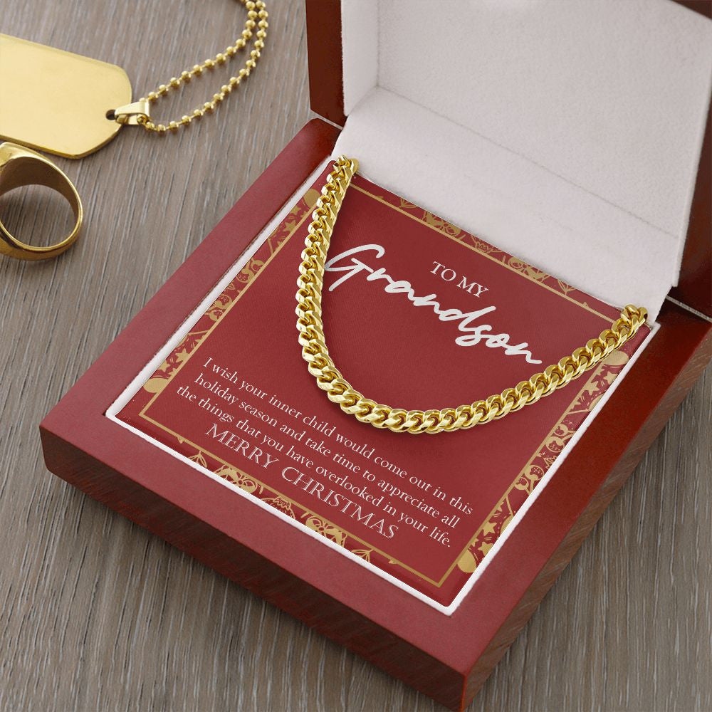 Inner Child Would Come Out cuban link chain gold luxury led box