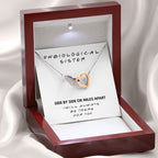 Side By Side interlocking heart necklace premium led mahogany wood box