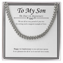 Load image into Gallery viewer, Magical Example Of Love cuban link chain silver front
