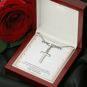 A Great Man stainless steel cross luxury led box rose