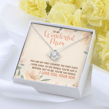 Load image into Gallery viewer, You&#39;re the world love knot pendant yellow flower
