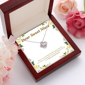 Two Lovebirds love knot pendant luxury led box red flowers