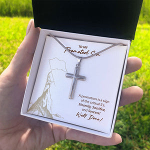 Sincerity, Sacrifice And Success stainless steel cross standard box on hand