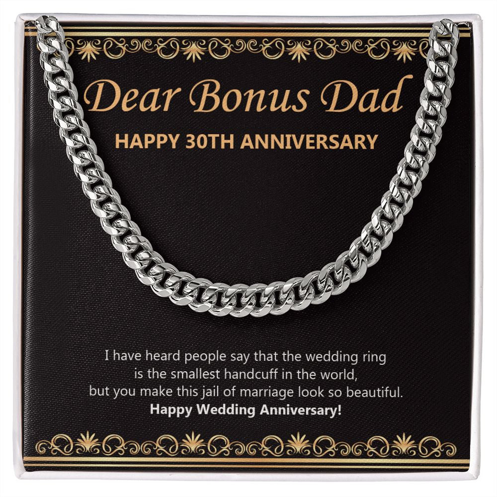 The Smallest Handcuff cuban link chain silver front