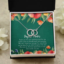 Load image into Gallery viewer, More Than Words Can Say double circle necklace close up
