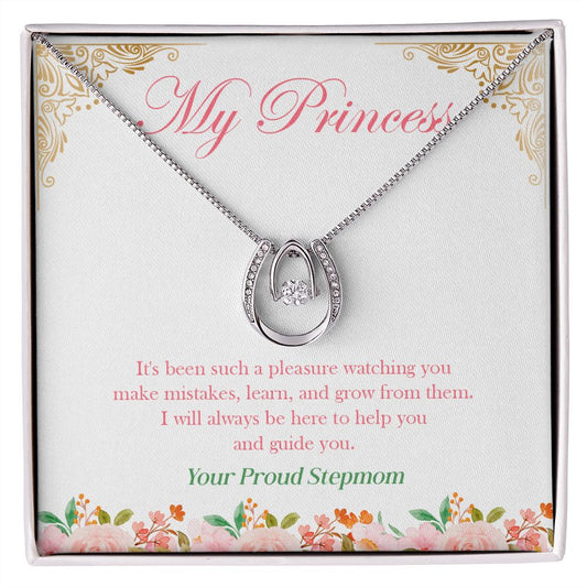 Always Be Here For You horseshoe necklace front