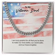 Load image into Gallery viewer, You Make Our Lives Better cuban link chain silver front
