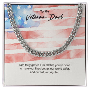 You Make Our Lives Better cuban link chain silver front