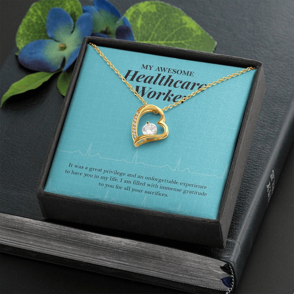 Grateful For Your Sacrifices forever love gold necklace front