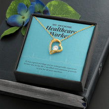 Load image into Gallery viewer, Grateful For Your Sacrifices forever love gold necklace front
