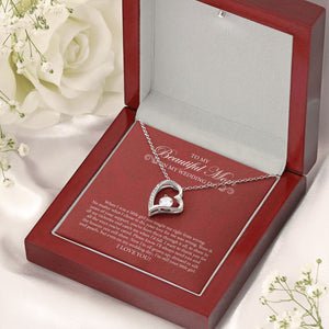 Dressed In Silk And Pearls forever love silver necklace premium led mahogany wood box