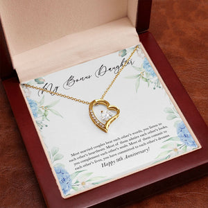 Commit Each Other Lives forever love gold pendant premium led mahogany wood box