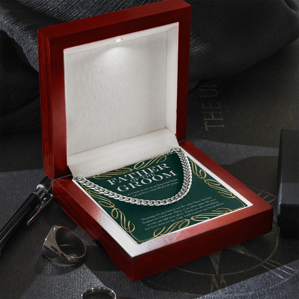 Filled With Pride cuban link chain silver premium led mahogany wood box
