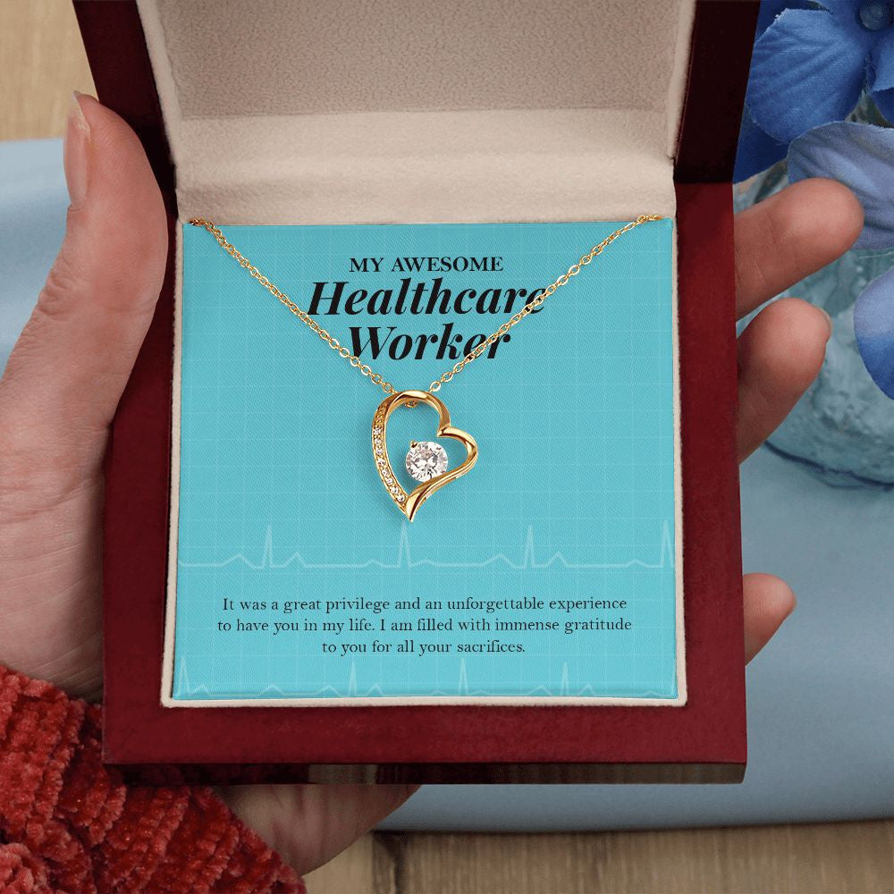 Grateful For Your Sacrifices forever love gold pendant led luxury box in hand