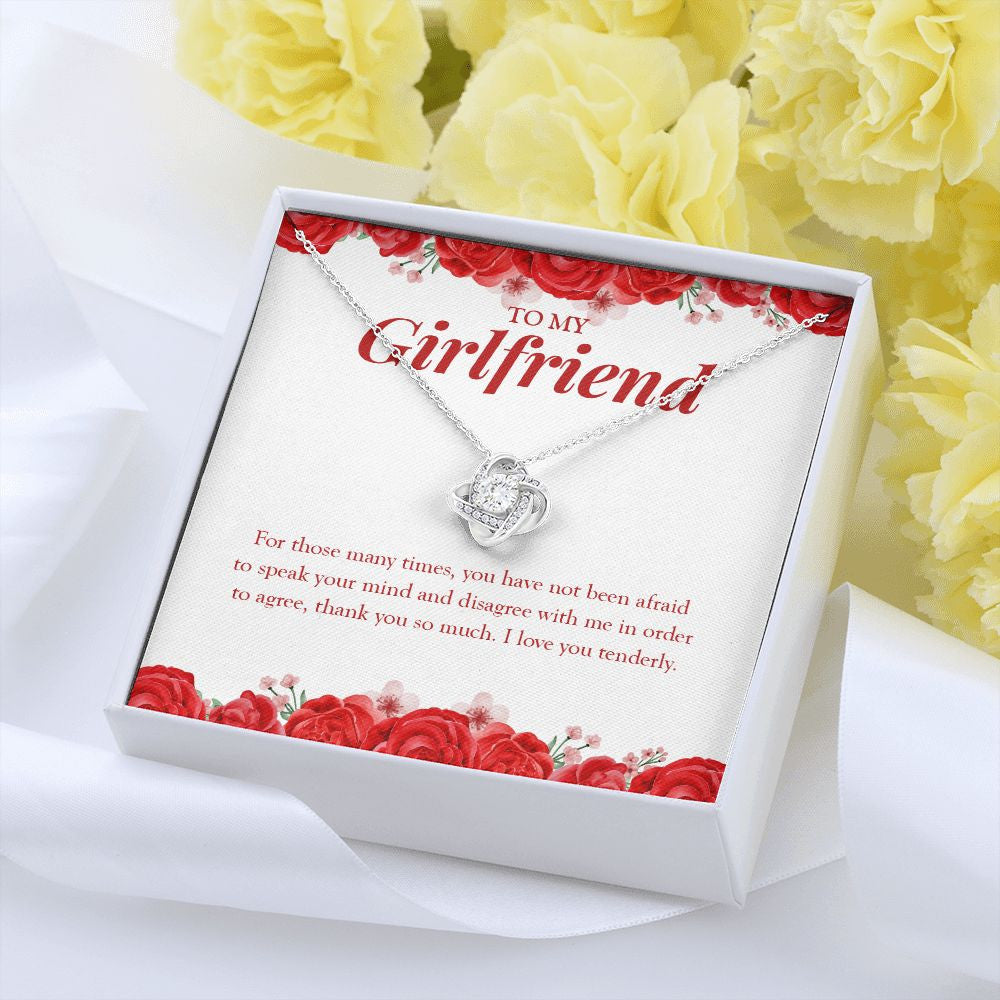 Not Afraid To Speak Your Mind love knot pendant yellow flower