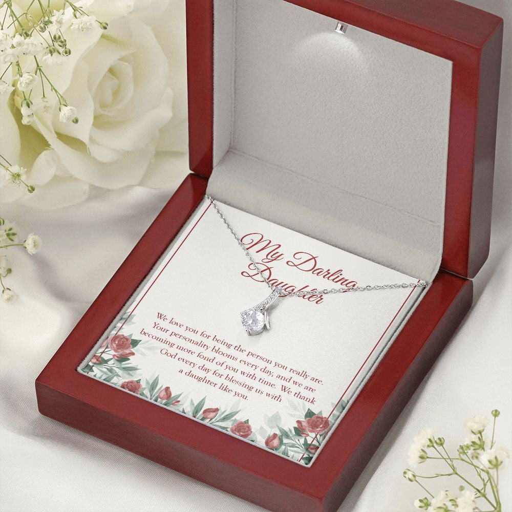 Your Personality Blooms alluring beauty necklace premium led mahogany wood box