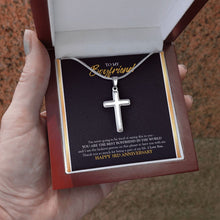 Load image into Gallery viewer, Never Get Tired stainless steel cross luxury led box hand holding
