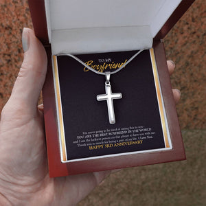 Never Get Tired stainless steel cross luxury led box hand holding