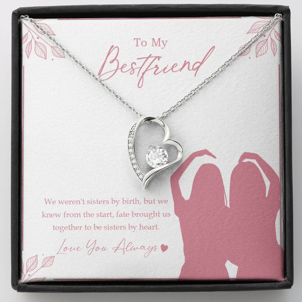 Fate brought together forever love silver necklace front