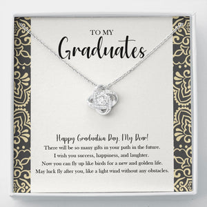 May Luck After You love knot necklace front