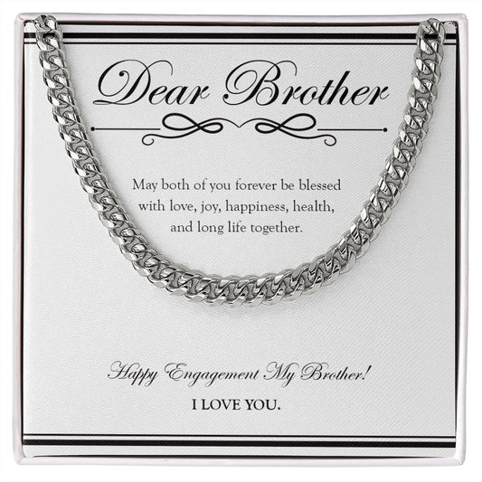 Forever Be Blessed cuban link chain silver front