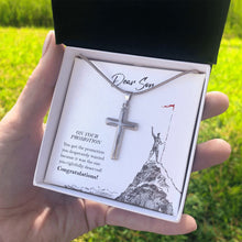 Load image into Gallery viewer, You Rightfully Deserved stainless steel cross standard box on hand
