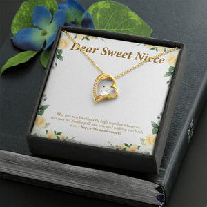 Wherever You May Go forever love gold necklace front