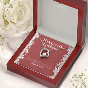 Counting The Years forever love silver necklace premium led mahogany wood box