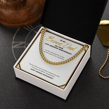 Load image into Gallery viewer, You Both Deserve cuban link chain gold box side view
