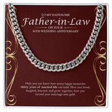 Load image into Gallery viewer, Thirty Years Of Memories cuban link chain silver front
